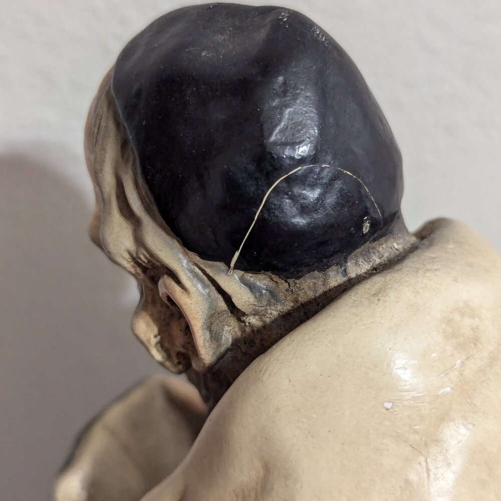 Vintage Praying Rabbi Statue - Picture 4 of 7